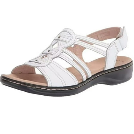 

ZHELIYO Women s sandals Casual Side Hollow Belt Buckle Flat Bottom Roman Shoes Women S Summer Sandals Fashion Women S Sandals White 7.5