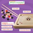 thumbnail image 4 of Rockin’ Rollers Carrom Board Game with Coins and Strikers, Wooden Board Game Set for Adults and Kids - 26" Square, 4 of 7