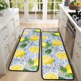 thumbnail image 4 of Kitchen Rugs Sets Of 2,Yellow Lemon Fruit Tiles Blue Pattern Anti Fatigue Kitchen Mat Rugs Non Slip Washable,Decorative Kitchen Floor Mats for Kitchen,Sink,Laundry,17"x47"+17"x47", 4 of 5