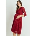 thumbnail image 2 of Floral Lace Surplice Maternity Dress, 2 of 3