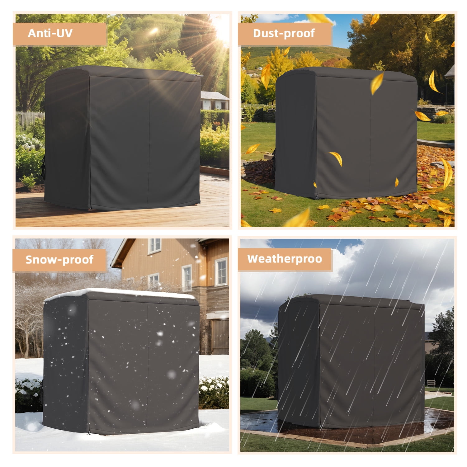 YODOLLA Outdoor Swing Cover 3 Seater Waterproof Swing Cover Outdoor Furniture Covers Patio Porch Swing Covers, Black