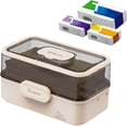 thumbnail image 1 of Medicine Organizer - Transparent Medicine Organizer Case with Three Layers - Lockable Medicine Organization Case Travel-Friendly for Tools, Medicine, Jewellery, 1 of 8