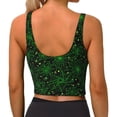 thumbnail image 3 of Vsdgher Green Bright Web with Spiders Print Women Sleeveless Athletic Tank Top Built-in Bra Camisole Sports Vest for Yoga Running Fitness Exercise with Removable Pads, 3 of 8