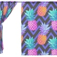 thumbnail image 3 of Coolnut Colorful Pineapples Sheer Gauze Door Curtain Window Curtain Drapes for Living Room Kids Bedroom Window Treatment Decor W55 x L78 In 2 Panels, 3 of 4