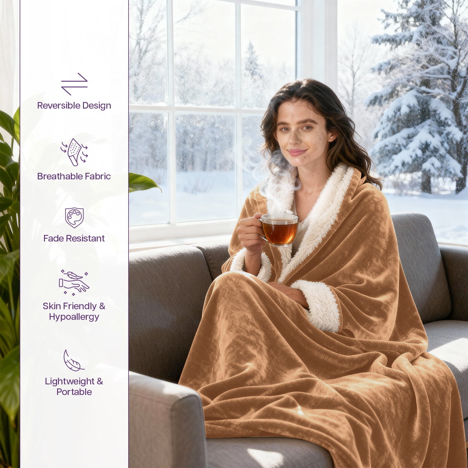 IR Imperial Rooms Wholesale Sherpa Fleece Blankets 12-Packs Warm & Soft Plush Washable Lightweight Cozy for Charity & Gift Camel Twin Size