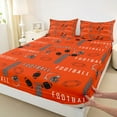 thumbnail image 3 of Homewish Rugby Sport Full Size Sheets,Football Helmet Bed Sheets,Red Black Sheet Sets For Bosy Kids,Luxury Bedroom Decor,4 Pieces, 3 of 7
