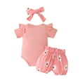 thumbnail image 4 of Yindaity Baby Girl Onesies Baby-girls Short-sleeve Onesies Bodysuits Pink,12-18 Months, 4 of 9