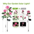 thumbnail image 4 of HJQEQVD Garden Solar Decorative Lights Outdoor Waterproof Realistic Artificial Rose Flowers for Backyard Pathway Porch Step Memorial Cemetery Gravesite Decor, 4 of 7