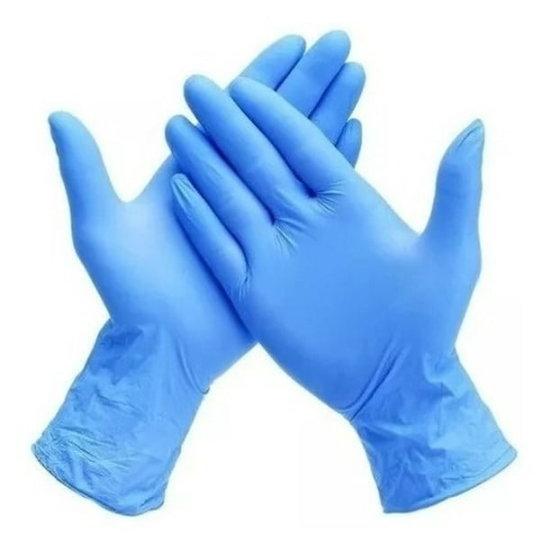 Guantes descartables antideslizantes Yani Med color azul talle M de nitrilo en pack de 10 x 100 unidades