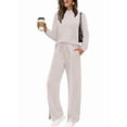 thumbnail image 3 of Conjuntos de Salón para Mujer, Conjuntos de 2 Piezas para Otoño, Pantalones Anchos, Conjuntos A Juego, Ropa de Mujer Albaricoque M, 3 of 8