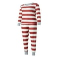 thumbnail image 3 of Ensembles de Pyjamas Assortis pour la Famille d'Automne, Hauts à Manches Longues à Col Rond + Pantalons à Rayures Ou Combinaison à Rayures à Manches Longues, 3 of 8