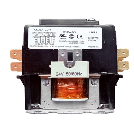 CoralVolt 1/1.5 Pole 30A HVAC Contactor | Multi-Pole AC Contactor UL Rated
