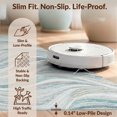 thumbnail image 6 of Design&I 8'x10' Washable Area Rug Sleek Flatweave Pet Friendly Ocean Themed Beachy Flowing Ripple Seaside Inspired Theme Nautical for King Size Bedroom, Under Bed, 6 of 7