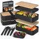thumbnail image 1 of Bentoheaven Premium Bento LunchBox para adultos, 2 compartimentos 40oz Con Cubiertos, palillos y recipiente para salsas, 1 of 7