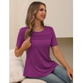 thumbnail image 4 of a.Jesdani Womens Blouses Short Sleeve Tunic Tops Pleated Casual Summer Shirts m-3x, 4 of 7