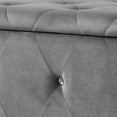 thumbnail image 3 of AC Pacific Crystal Tufted Faux Leather Storage Bench, Grey, 3 of 9