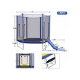 thumbnail image 5 of 7FT Trampoline With Safety Enclosure Net, Slide And Ladder, Easy Assembly Round Outdoor Recreational Trampoline, 5 of 5