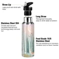 thumbnail image 3 of Yayeee 20oz Insulated Water Bottle Double Wall Stainless Steel with Flip Straw Lid, Green Deer, 3 of 7