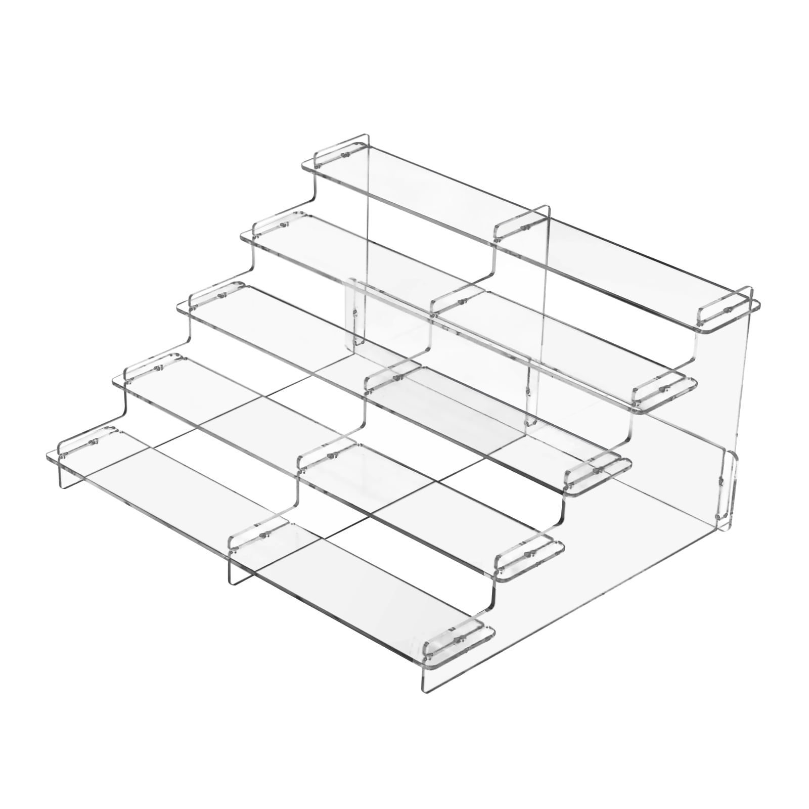 Saking Acrylic Riser Display Shelf, 5 Tiers Transparent Display Stand