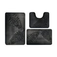 thumbnail image 2 of Bath Mat under $5! Cagogo Leaf Pattern Floor Mat 3-Piece Set for Bathroom, Water-Absorbent Non-Slip Rugs for Toilet and Kitchen, Modern Door Mats for Living Room and Bedroom Decor, 2 of 8