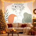 thumbnail image 3 of Floral Garden Portrait with Figure Profile Thin Eyes, Nostalgic Vintage for Botanical Art Lovers, Botanical Wall Art, Mother'S Day Gift, Tapestry Wall Hanging for Bedroom and Dorm, 3 of 6