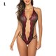 thumbnail image 1 of Lencería sexy de encaje para mujer Ropa interior en V profunda Body Ropa de dormir Ropa de dormir, L Jumpingount XX000093-03, 1 of 7