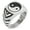 Silver, variant on Stainless Steel Yin Yang Chevron Pattern Biker Style Polished Ring