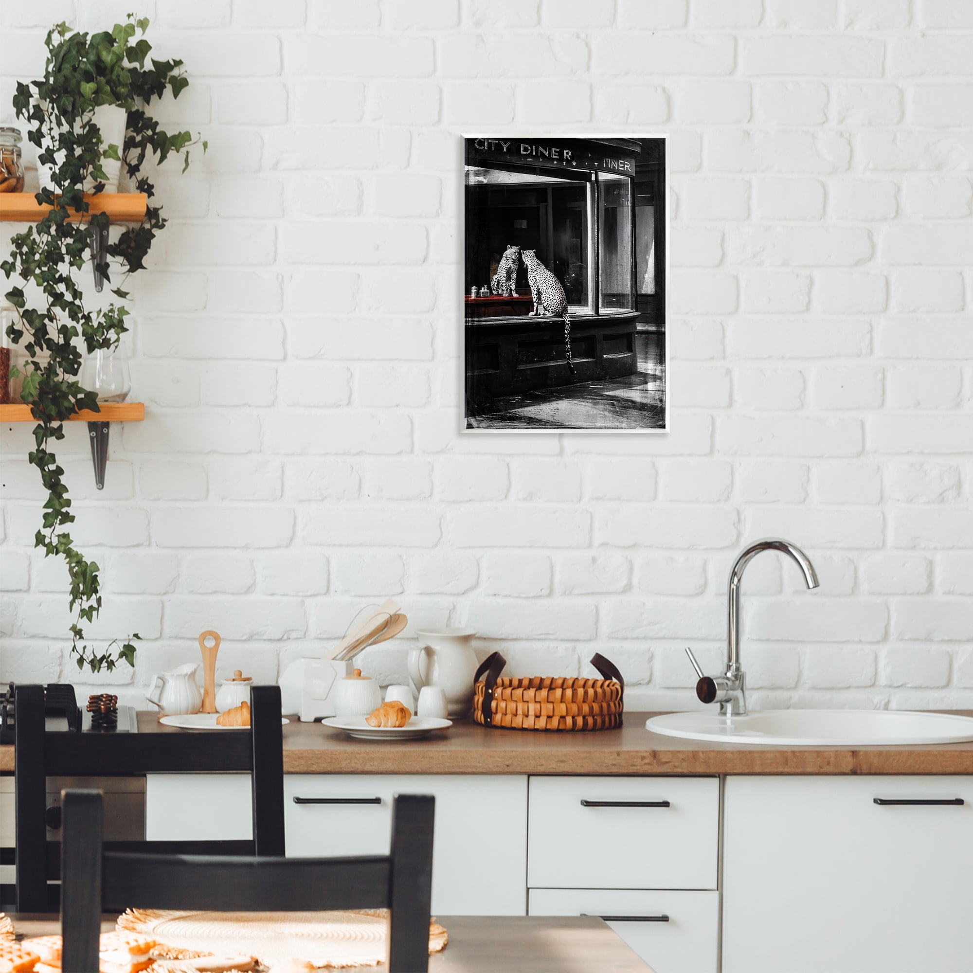 Stupell Industries Diner Noir Leopard Reflection Wall Plaque Art, design by Annabelle Hall