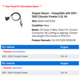 thumbnail image 2 of Oxygen Sensor - Compatible with 2001 - 2002 Chrysler Prowler 3.5L V6, 2 of 2