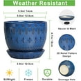 thumbnail image 3 of Plant Pot 5 Inch - Ceramic Planter for Indoor Plants Outdoor, Succulent Orchid Pot with Drainage Hole and Saucer, Round Flower Pot for Home Decor, Blue, 3 of 14