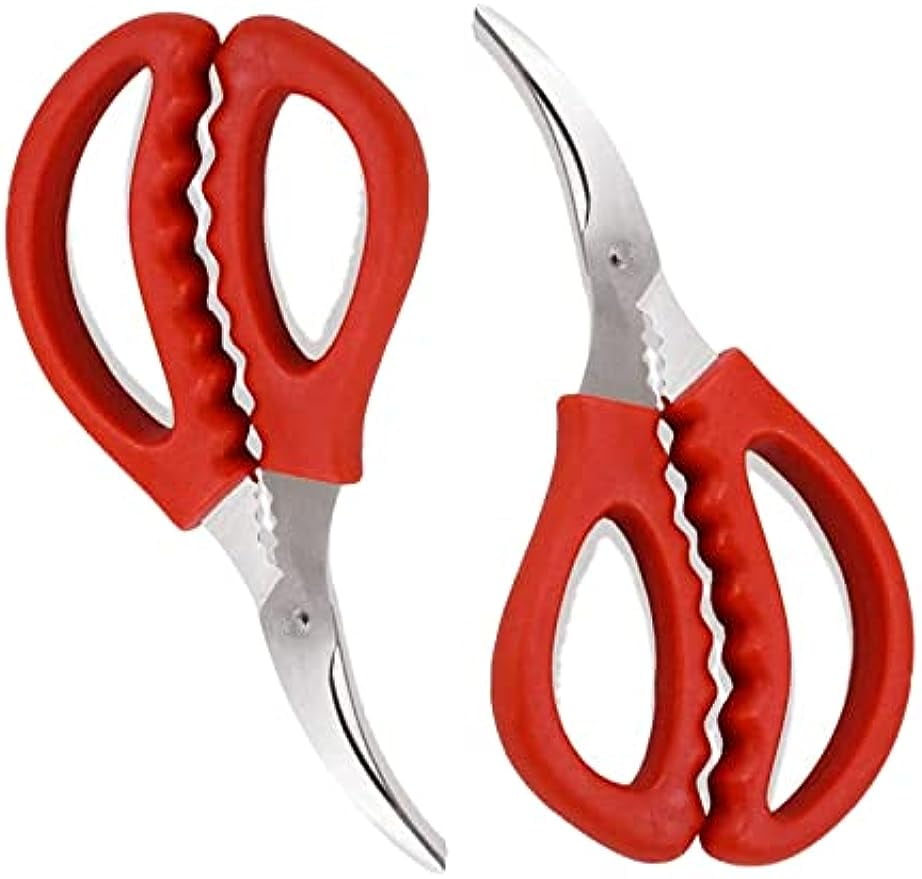 2 Pack Seafood Scissors,Seafood Fish Crab Shrimp Lobster Scissors