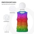 thumbnail image 3 of Naloa Rainbow Glitter Basketball Jersey Reversible Men's Mesh Athletic Sports Shirts Training Practice S-4XLMedium, 3 of 6