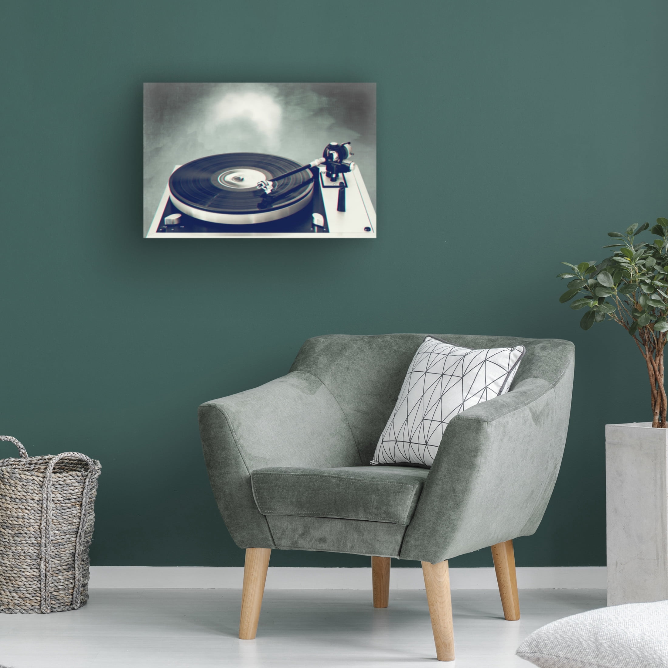Canvas Wall Art - Dirk Wüstenhagen 'Retro Record Player' Wall Art for Living Room, Bedroom, or Office Décor by Trademark Fine Art - 47 x 30 Inches