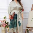 thumbnail image 4 of Kadahis Plus Size Women Satin Silk Nightie Dress Bridal Sleepwear Bathing Robe, 4 of 5