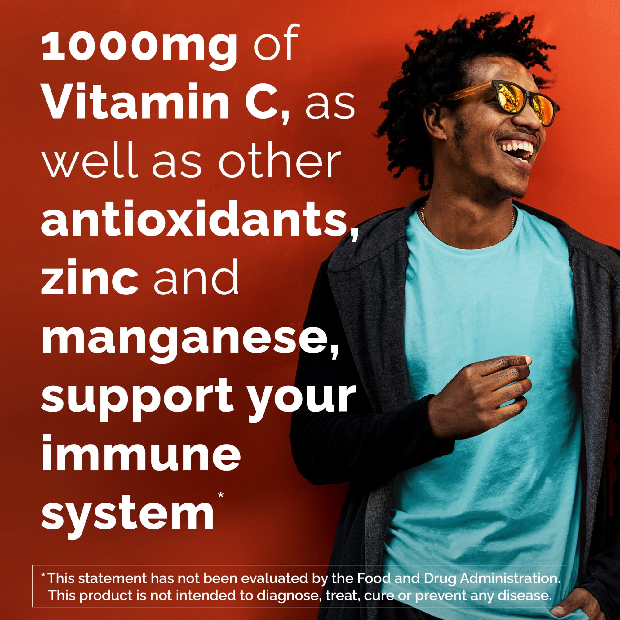 Emergen-C Zero Sugar 1000 mg Vitamin C Powder for Daily Immune Support, Tropical Citrus Flavor - 18 Count