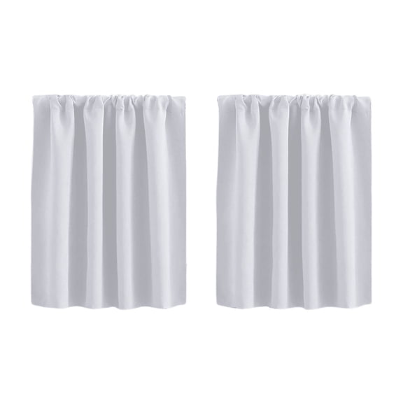 Blackout Short Panel Curtain, 41.7in x 35.8in Solid Color High Precision Cafe Window Tier, Sun Blocking Room Divider, Thermal Insulated Fabric White
