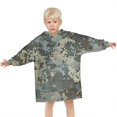 thumbnail image 3 of Gray Green Camo Textured Pattern Blanket Hoodies for Kids 6-13YR Oversize Wearable Blanket Hoodies for Boys Girls Teens, 3 of 7