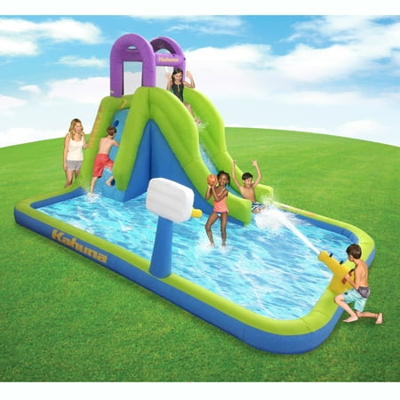Mega Water Slide - Kahuna Tornado Tower Inflatable Outdoor Backyard Kiddie Pool Slide & Water Park