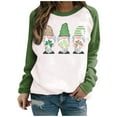 thumbnail image 1 of QIPOPIQ T-Shirts à Manches Longues pour Femmes Col Rond T-Shirts de la Saint-Patrick T-Shirt Imprimé Trèfle T-Shirt Vert Chanceux T-Shirts de la Saint-Patrick Hauts Col Rond Offres de Vacances, 1 of 5