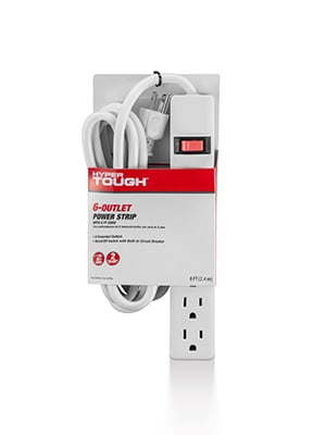 Hyper Tough 6 Outlets Power Strip with 8 ft 14AWG Heavy Duty Cable