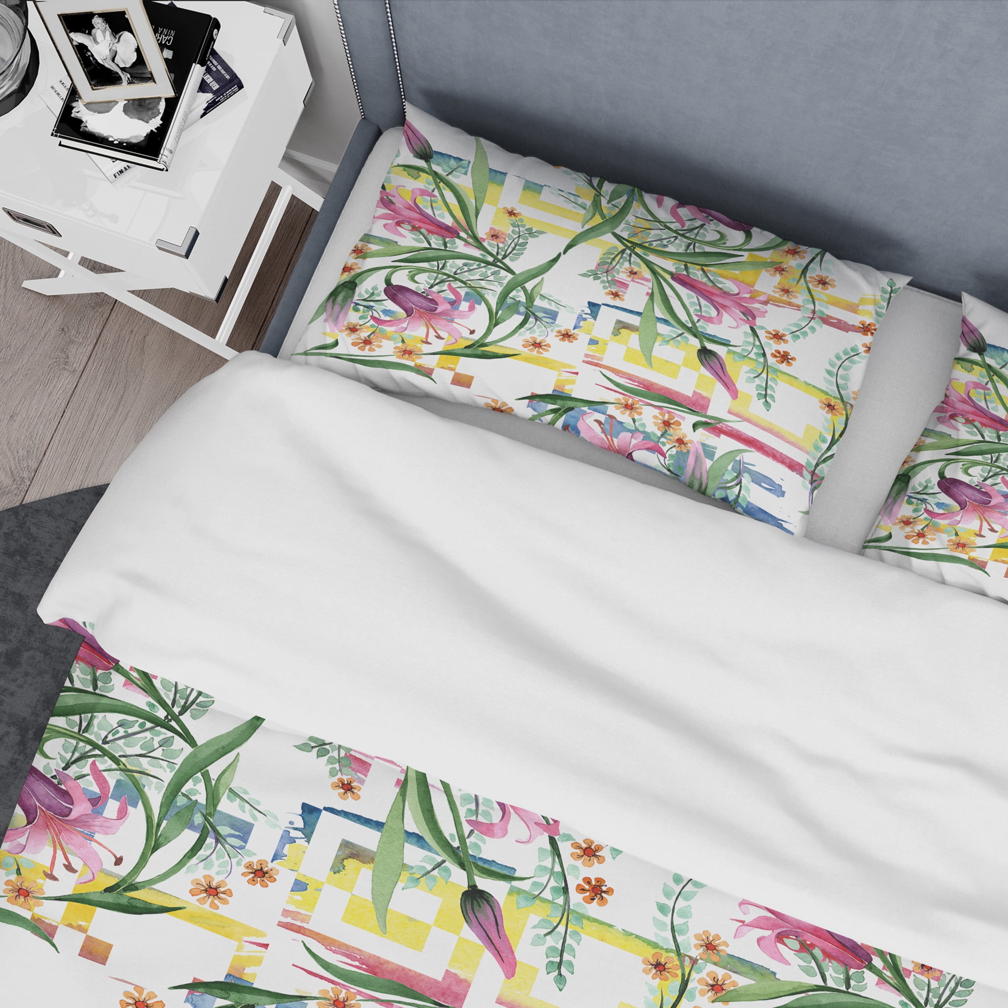 Designart 'Floral Botanical Retro XI' Mid-Century Modern Duvet Cover Set