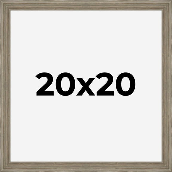 20x20 Frame Gray Barnwood Rustic Solid Wood Picture Frame | 1.5 Inch Moulding Width | Includes UV