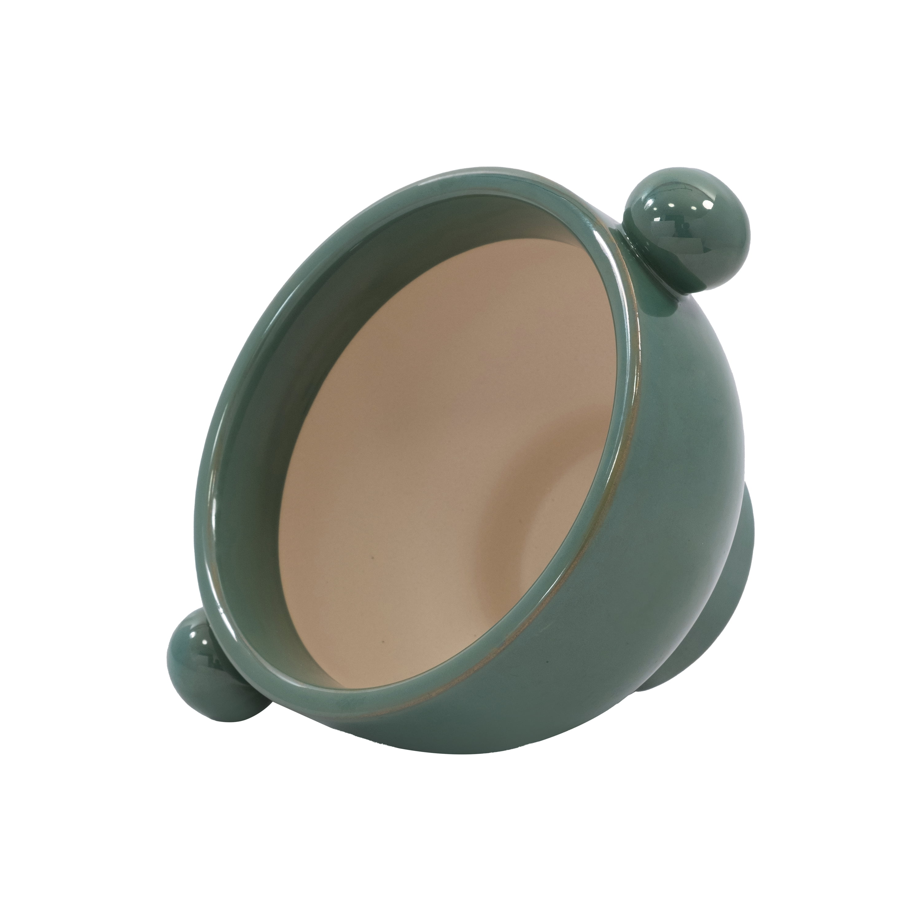 Beautiful 7" Soft Teal Handled Ceramic Planter by Drew Barrymore