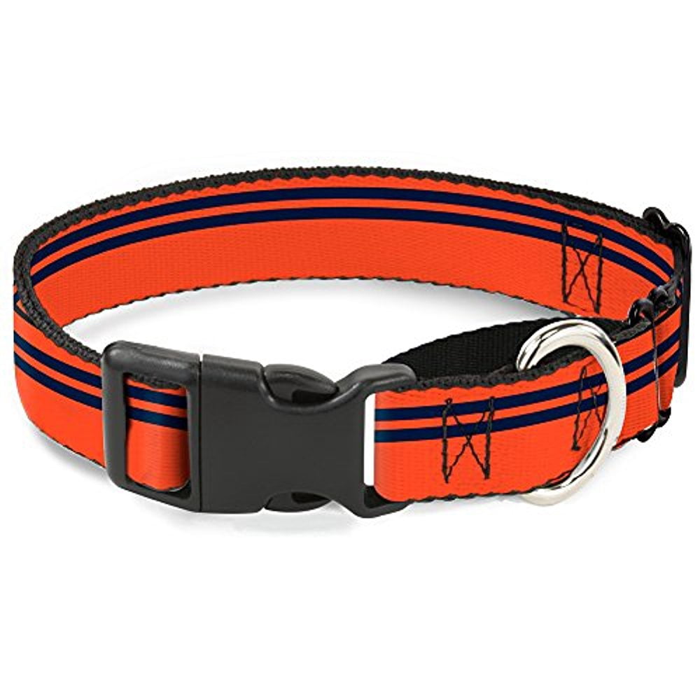 buckle-down martingale dog collar - racing stripe orange navy - 1" wide - fits 15-26" neck size - large