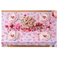 thumbnail image 4 of Valentine's Day Tablecloth, Flowers and Hearts on Grey Textured Fabric by Mainstream (60 x 84 Rectangle/Oblong), 4 of 8