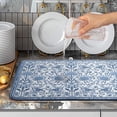 thumbnail image 2 of Blue Floral Dish Drying Mat for Kitchen Counter Boho Flowers Dishes Drainer Mats Rustic Farmhouse Microfiber Absorbent Dish Draining Spring Summer Reversible Dish Rack Pad Large 18x24 Inch, 2 of 7