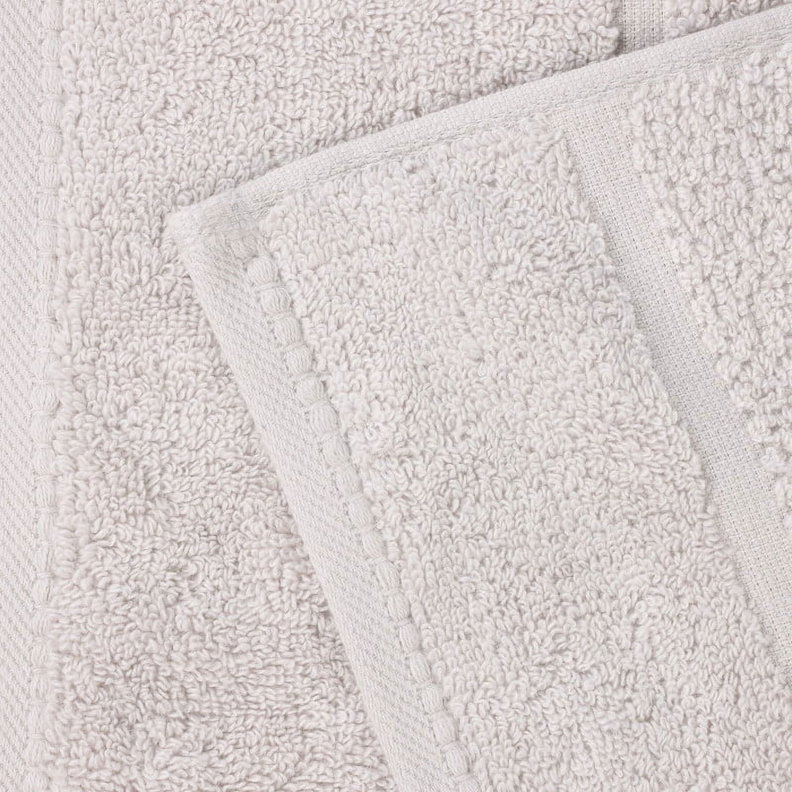 Superior Mile Smart Twist Cotton Medium Weight 3 Piece Towel Set, Ultra Absorbant Towels, Silver