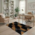 thumbnail image 2 of ODIKA Throw Contemporary Tan Abstract Block Crisp Grey Beige Bathroom Pet Friendly & Kids Safe Play for Playroom, Bedroom, Reading Nook, 2 of 7