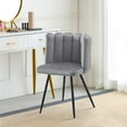 thumbnail image 3 of Clipop Living Room Barrel Accent Chair, Modern Velvet Scalloped Silhouette Chair, for Kitchen,Gray, 3 of 7