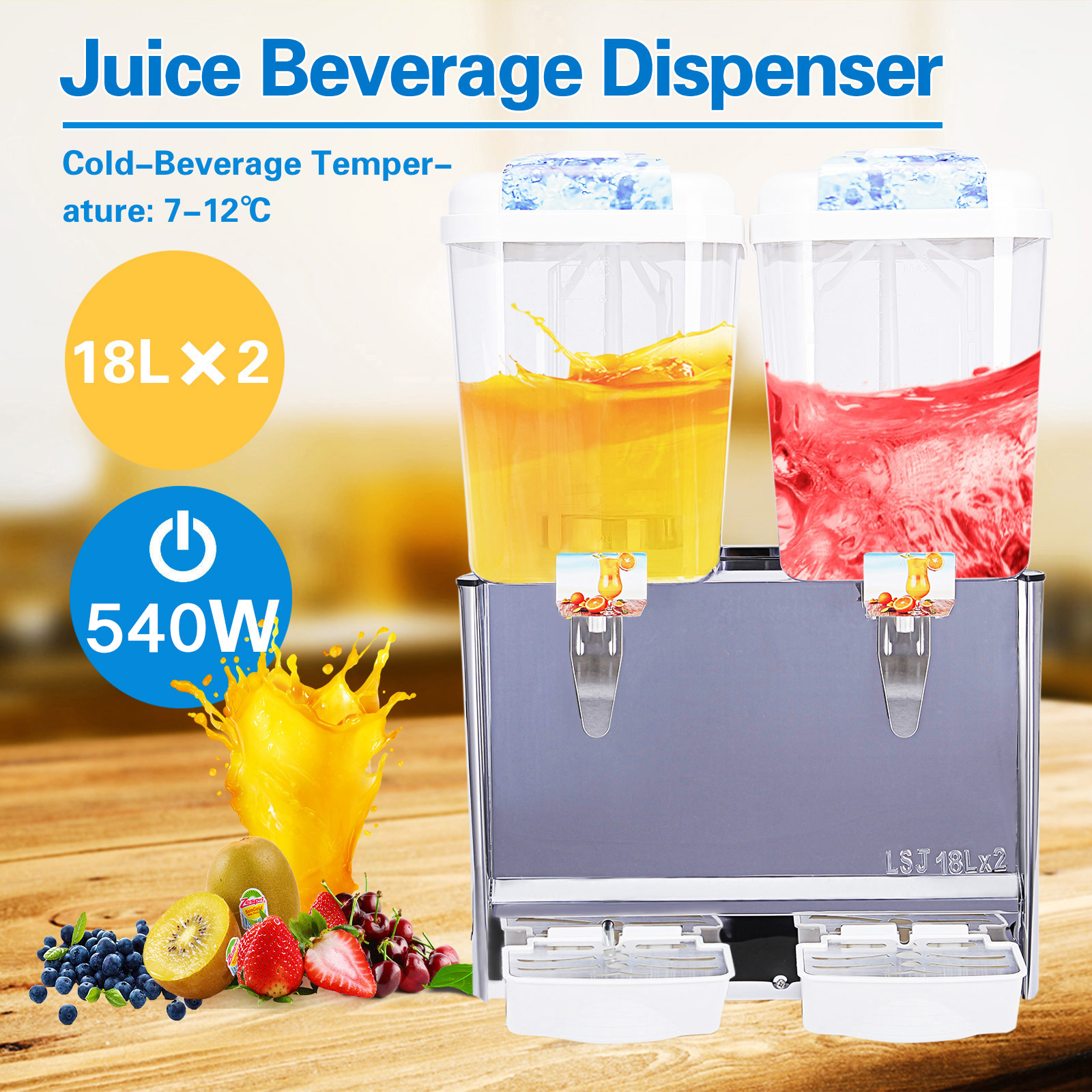 SUNCOO Commercial Juice Dispenser 9.5 Gallon Cold Beverage Drink